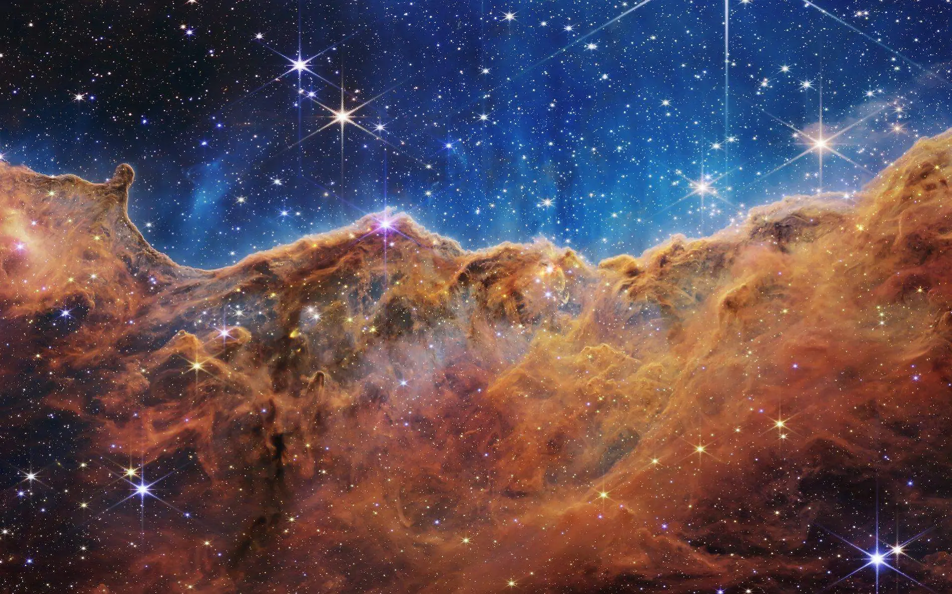 La Nebulosa de Carina pudo ser retratada con gran nitidez por el telescopio James Webb NASA